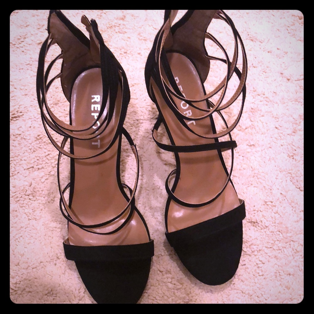 Black strappy heels